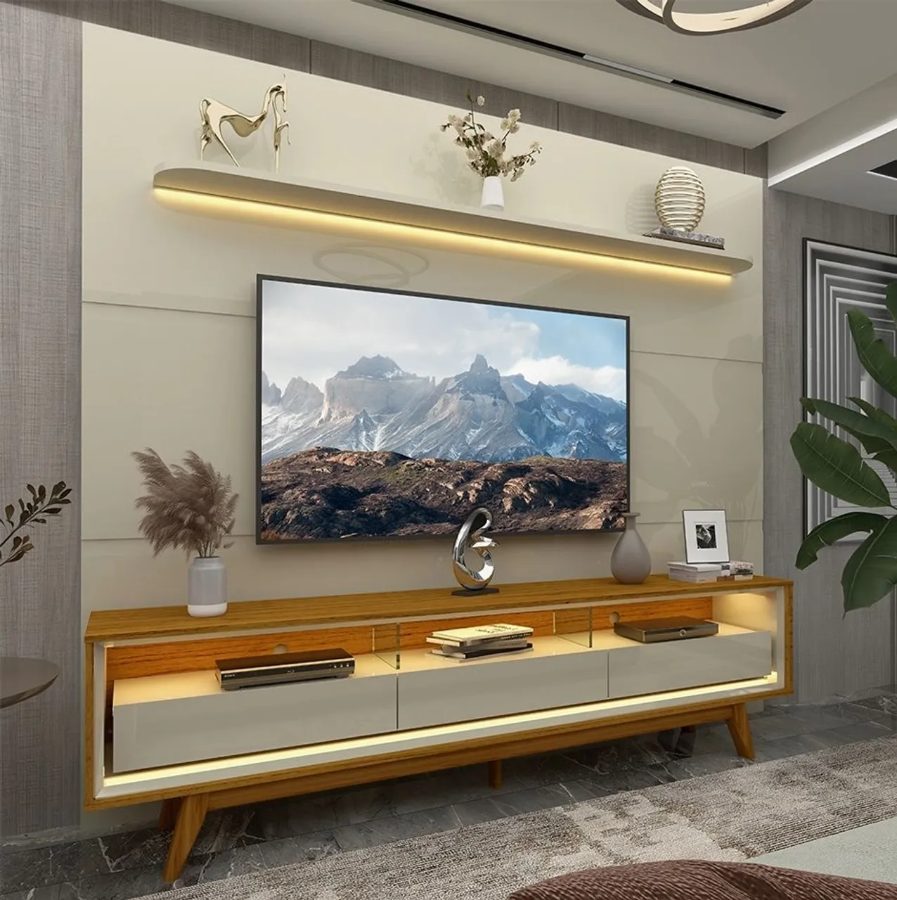 Painel Royal + Rack Requinte - Entrega Rápida