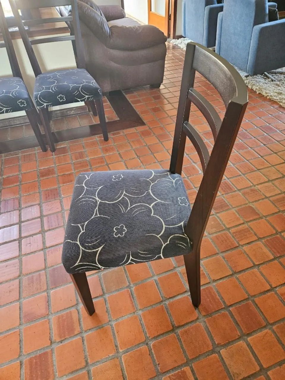 Conjunto de 3 Cadeiras de Jantar estofada MSUL Tabaco Acetinado
