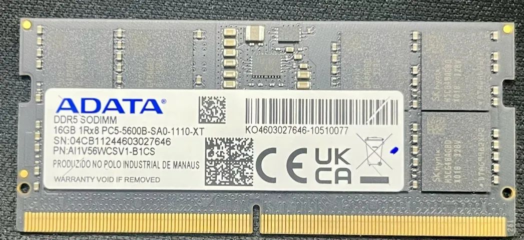 2 x Memória Para Notebook Adata XPG, 16GB, 5600MHz, DDR5, CL46 - AD5S560016G-S