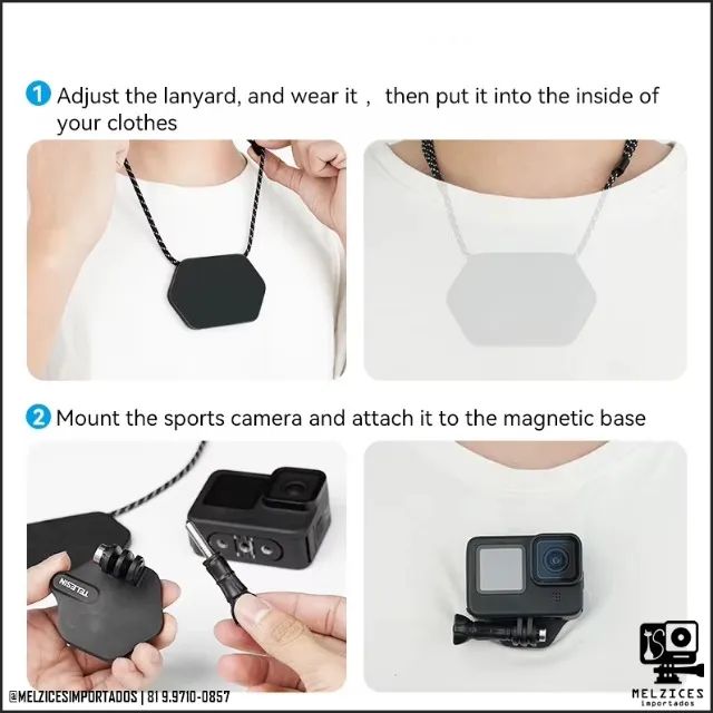 Telesin Kit Magnético Colar | Suporte Acessórios | Adesivo Nano Cola - Foto 3
