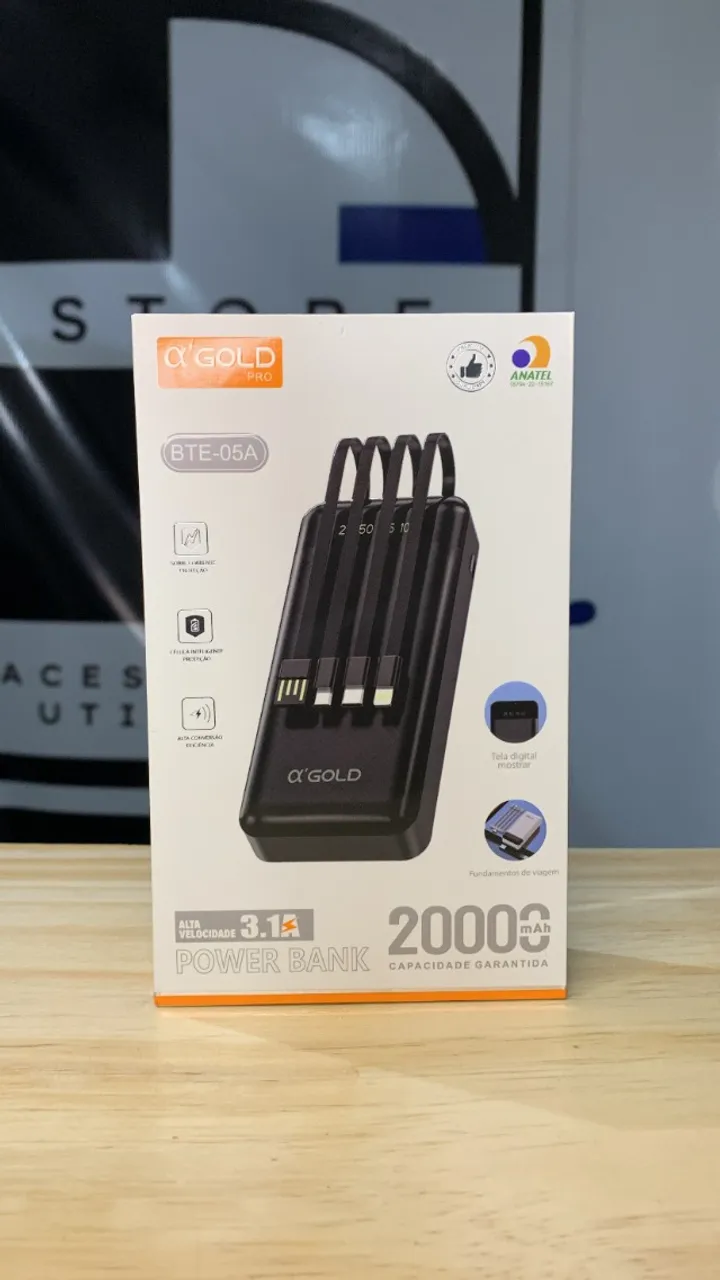 Carregador portátil 20000mAh A'gold