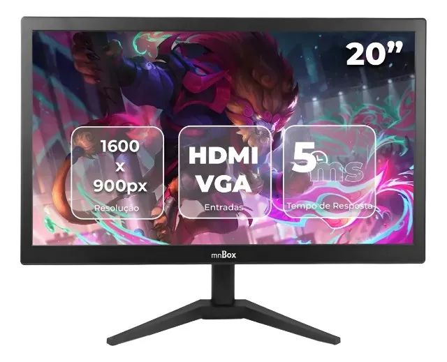 Monitor Mnbox D-mn200 Led 20 Preto Hdmi Vga Hd Preto