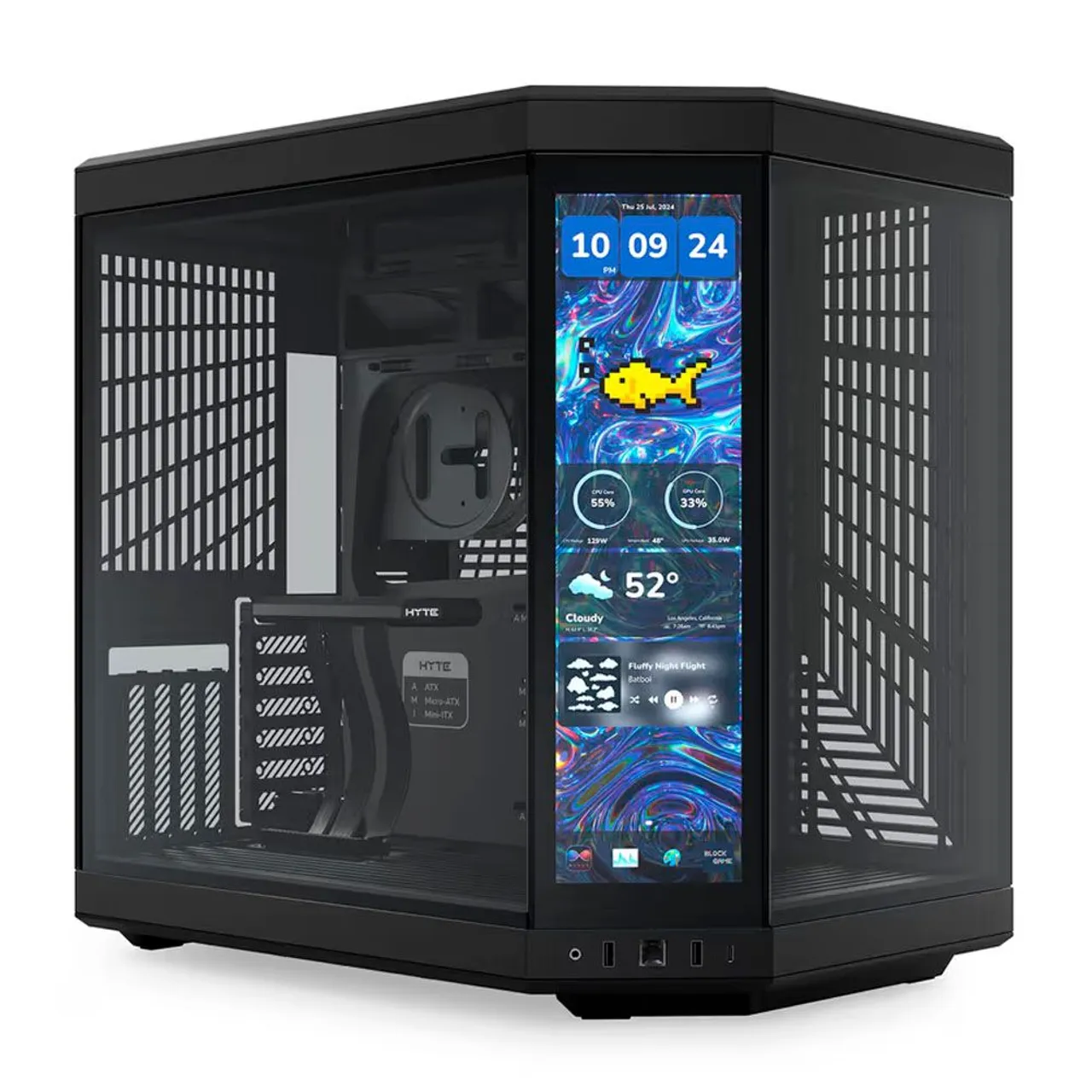 Gabinete Gamer Hyte y70 Tela LCD 4K - Leia a descrição.