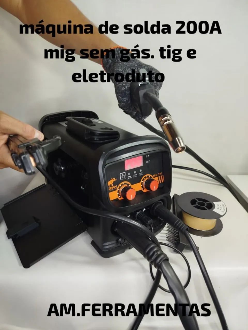 Máquina de Solda 200A MIG/TIG/Eletrodo mig sem gás 