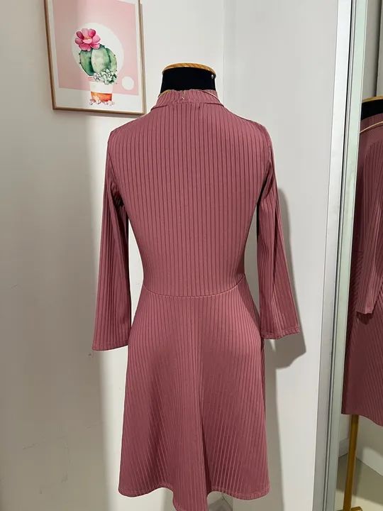 Vestido canelado rosa antigo - novo - Foto 4