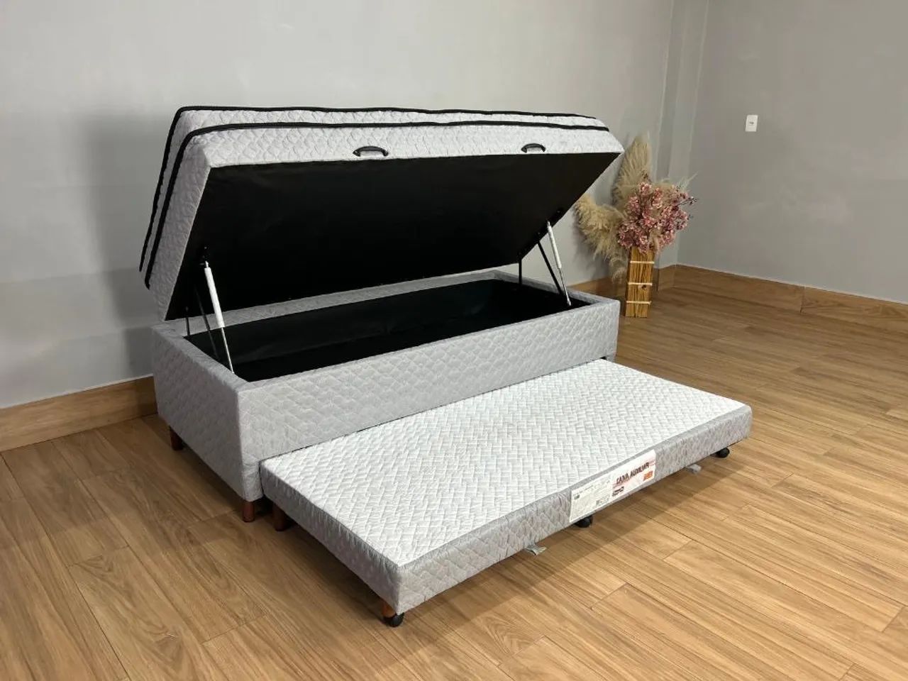 Cama Box Baú Sublime Solteiro Com Auxiliar- Produto Novo 