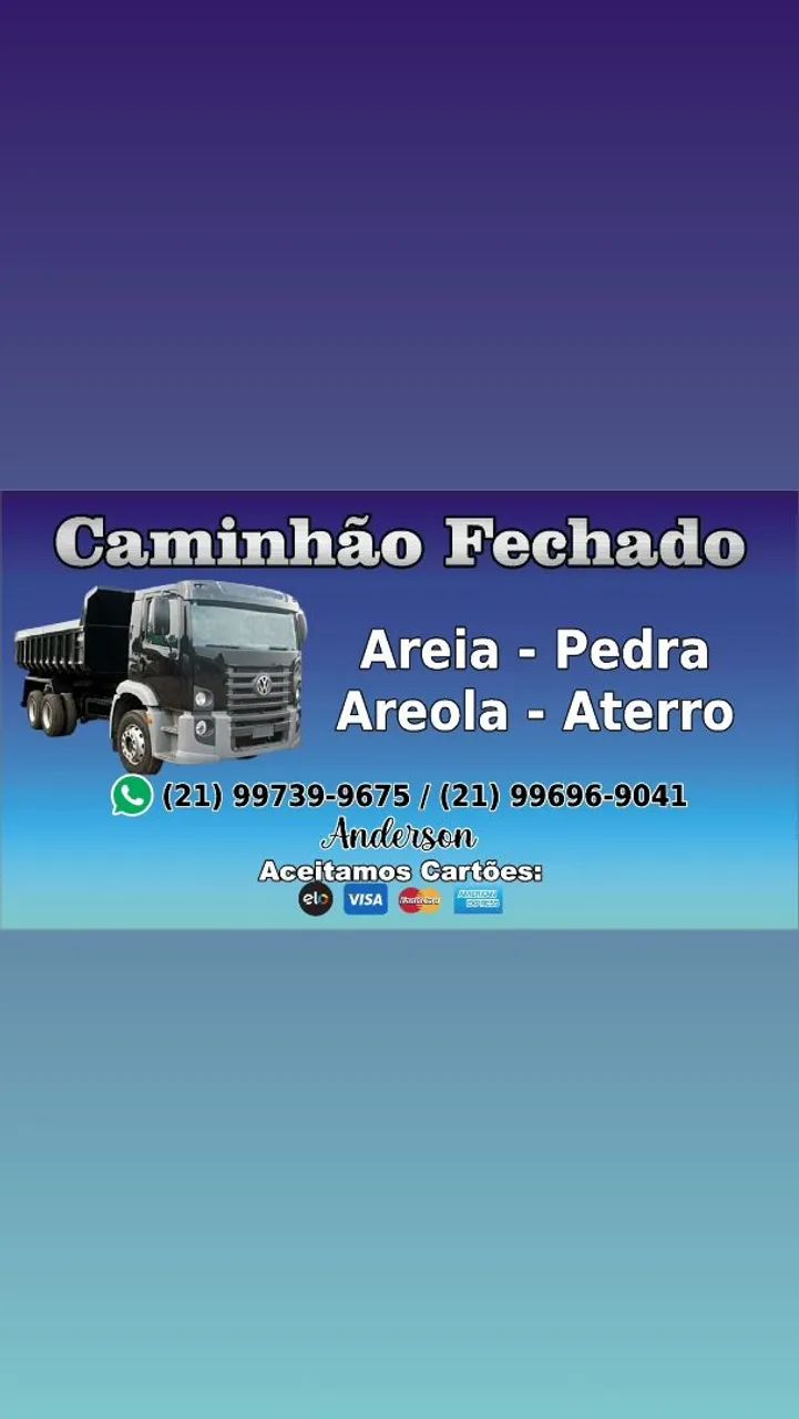 Caminhão Fechado - Areia, Pedra, Areola e Aterro