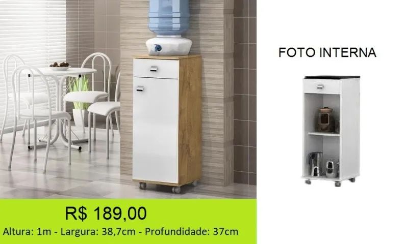 Balcão com tampo já com rodinhas - Foto 2