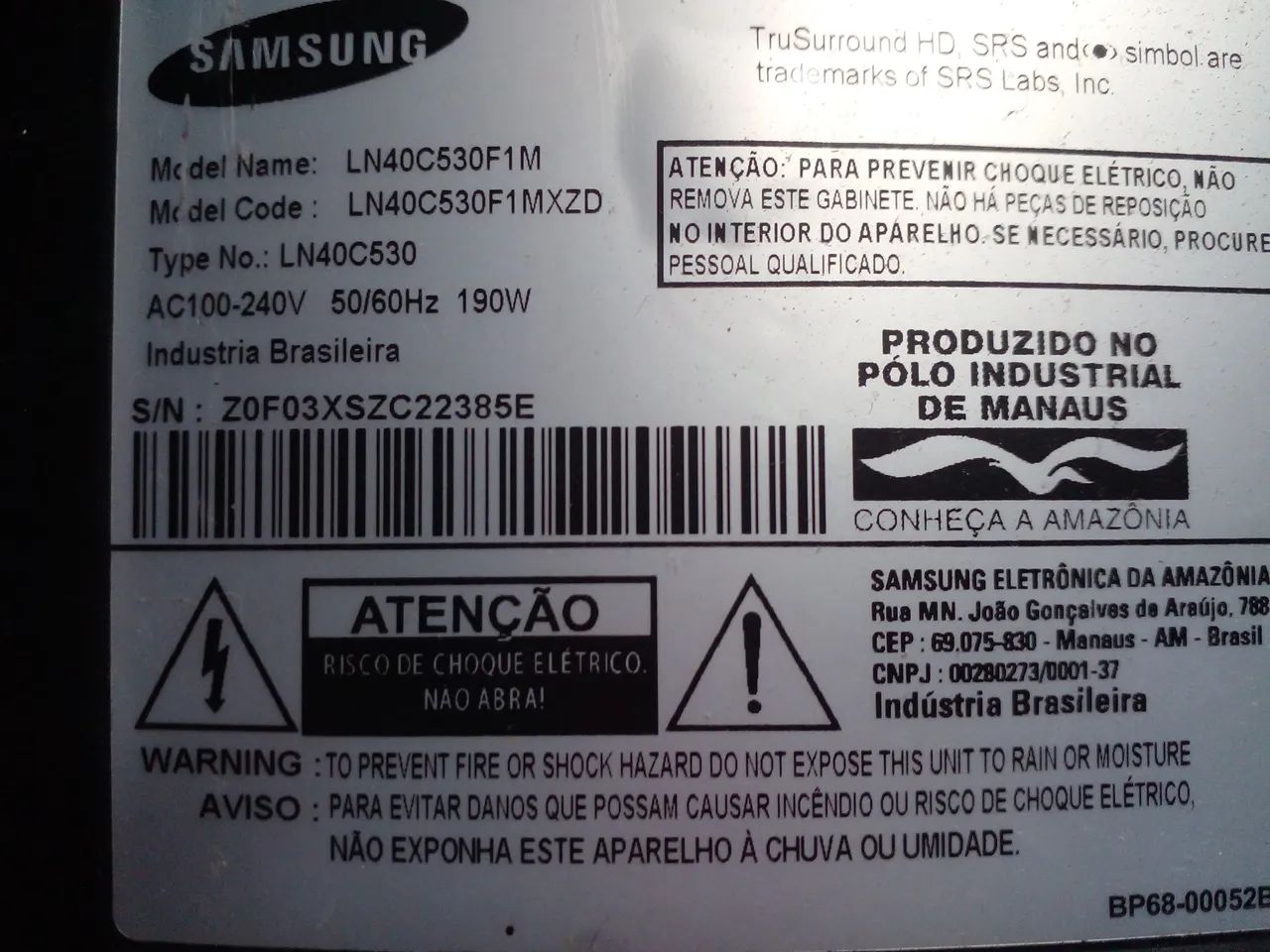 Fonte tv sansung 40polegadas LN40C530F1M - Foto 2