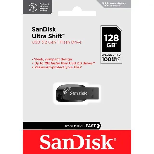 Pen Drive 128GB Sandisk Ultra Shift USB 3.2 - Foto 4