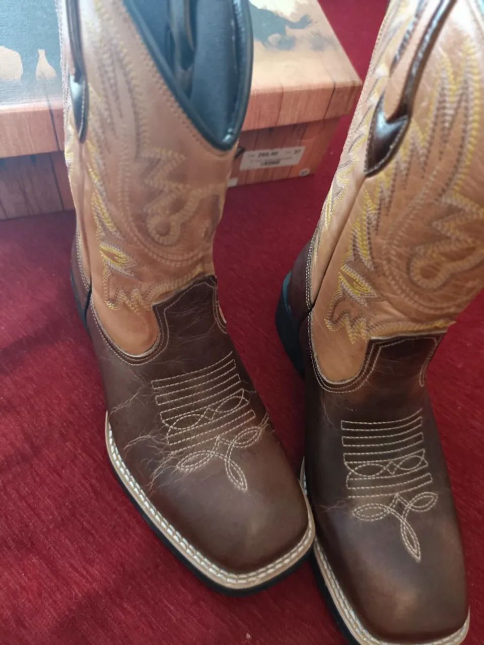 Botas Country côr Tabaco whisky n° 37 /38 Nova na caixa - Foto 2