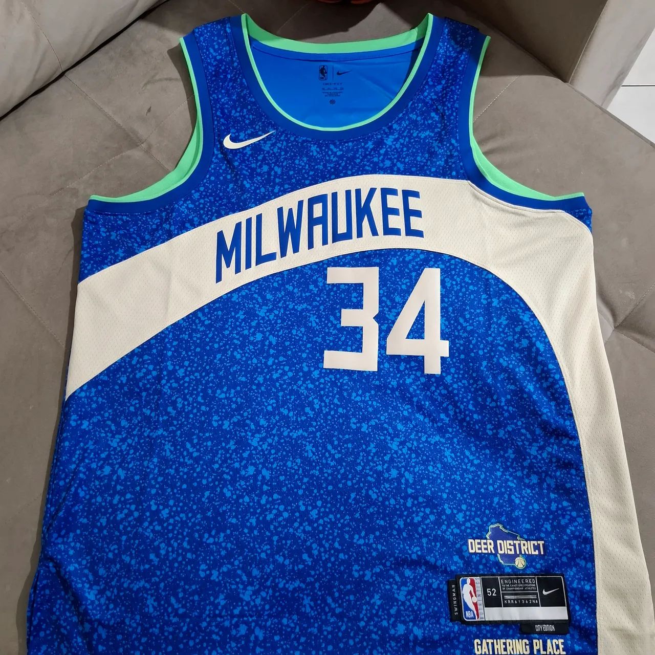 Regata Nba Milwaukee Bucks #34 - City Edition Nike Swingman  - Foto 5