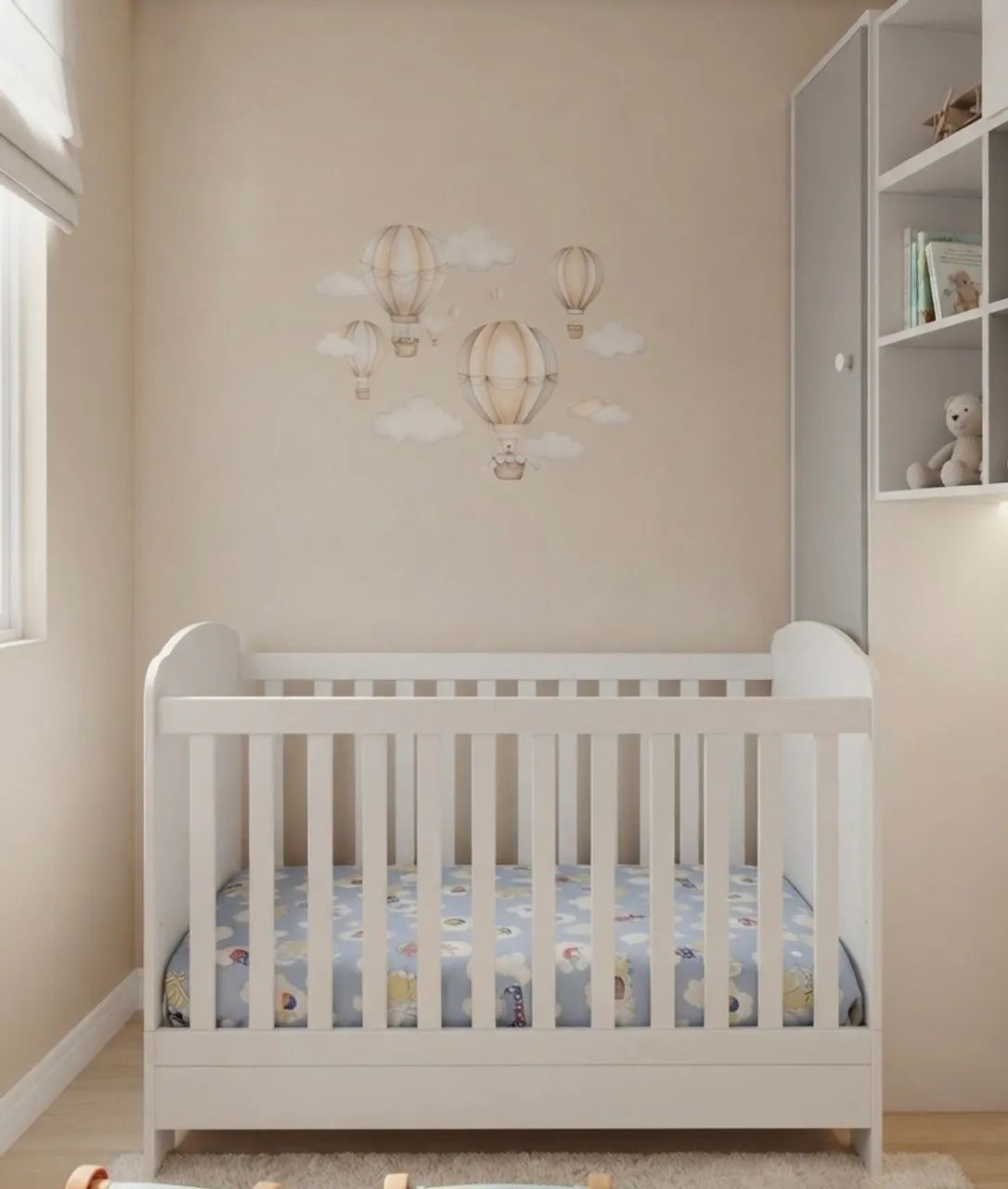 Berço Infantil Branco com Colchão