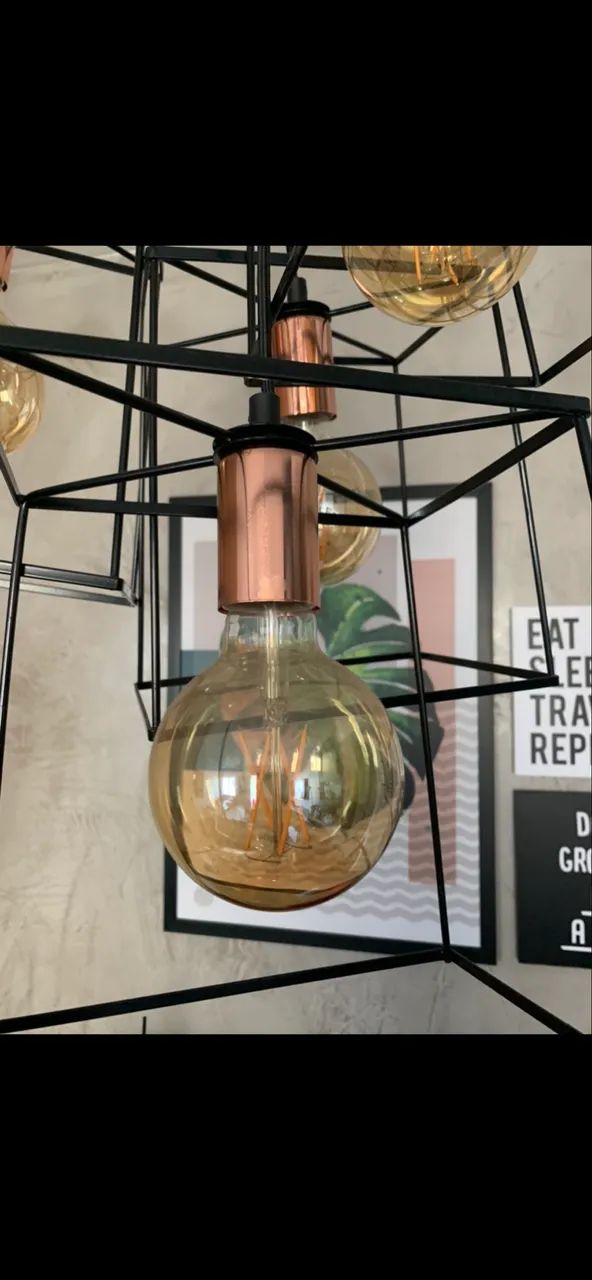 Lustre ferro e cobre estilo industrial  - Foto 3