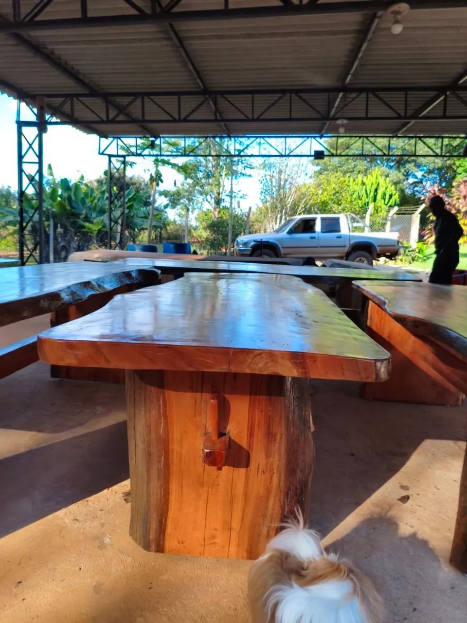 Mesa Rústica de Madeira de Lei Citriodora - 3,5 m x 0,90 m - Foto 2