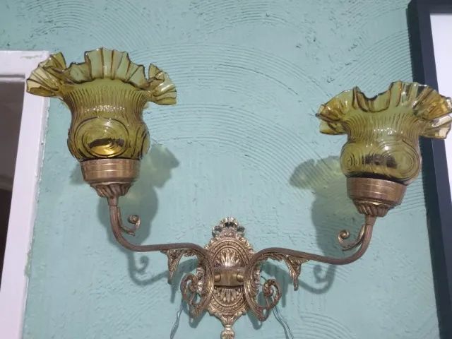 luminaria dupla de bronze