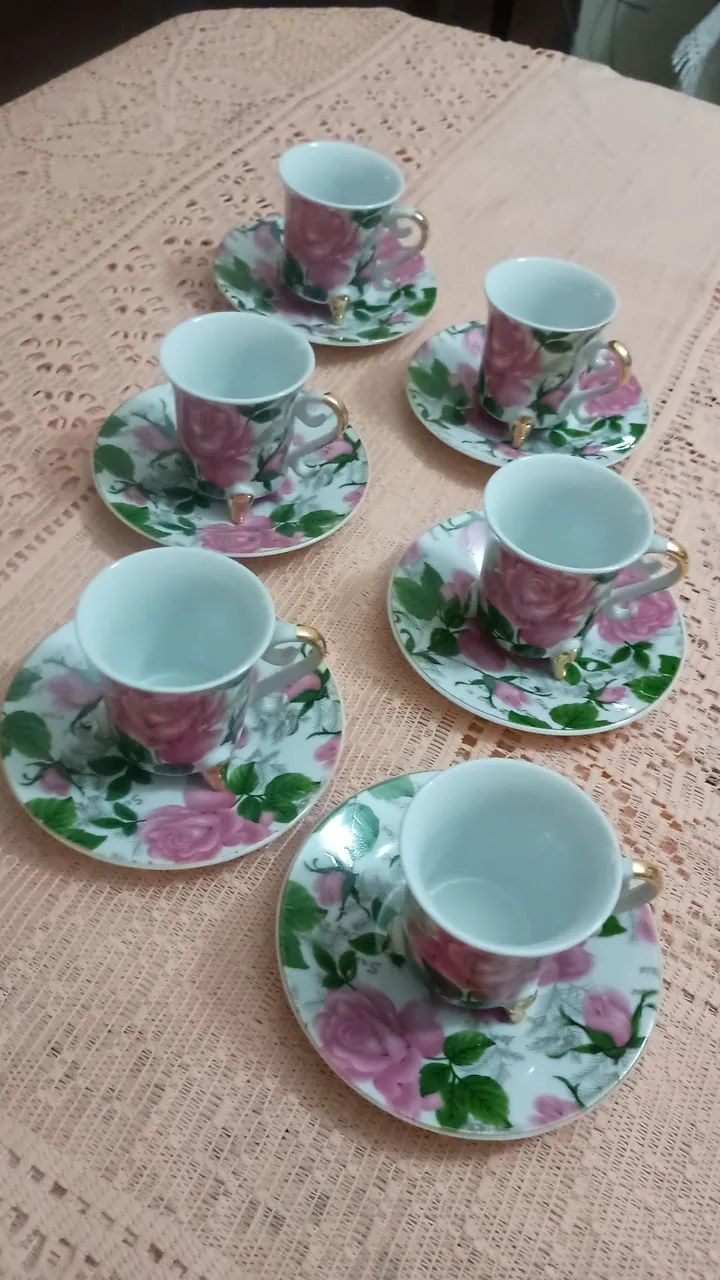 Conjunto antigo de  6 xícaras de café  - Foto 2