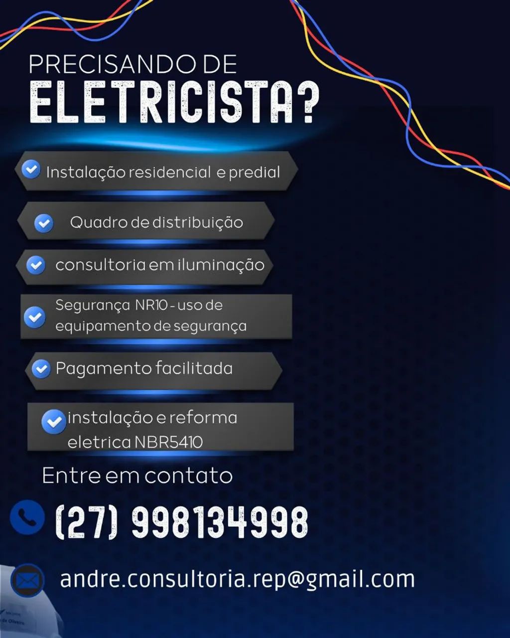 Eletricista predial e comercial 