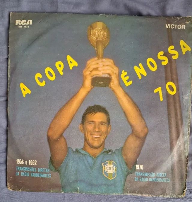 LP duplo de vinil Brasil campeão copas 58 62 e 70