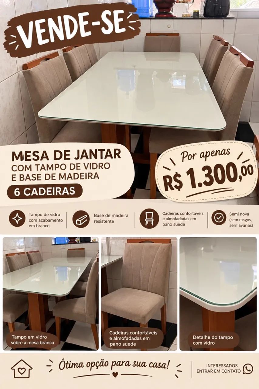 Mesa com 6 cadeiras 