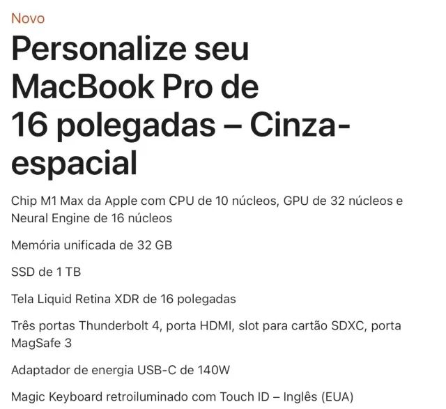 Macbook Pro Apple Chip M1 Max 16 Polegadas CONFIGURAÇÃO DIFERENCIADA!! - Foto 3