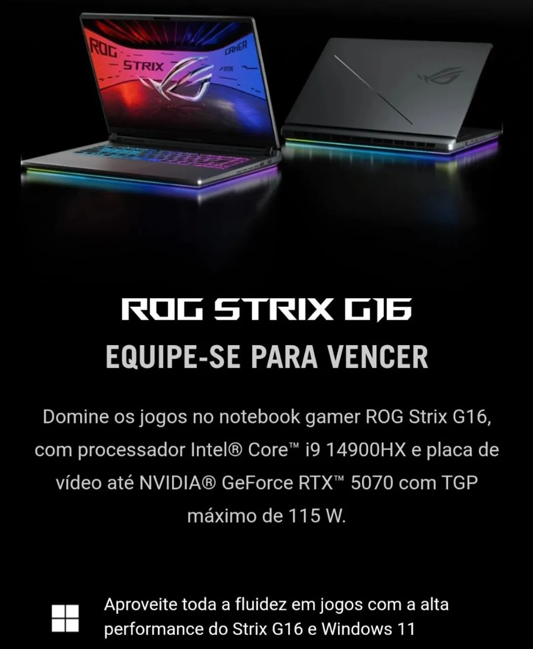 Notebook gamer ROG STRIX G16 com RTX 5060 - Foto 3