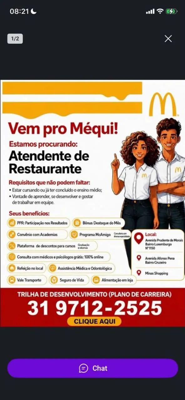 Atendente de restaurante 