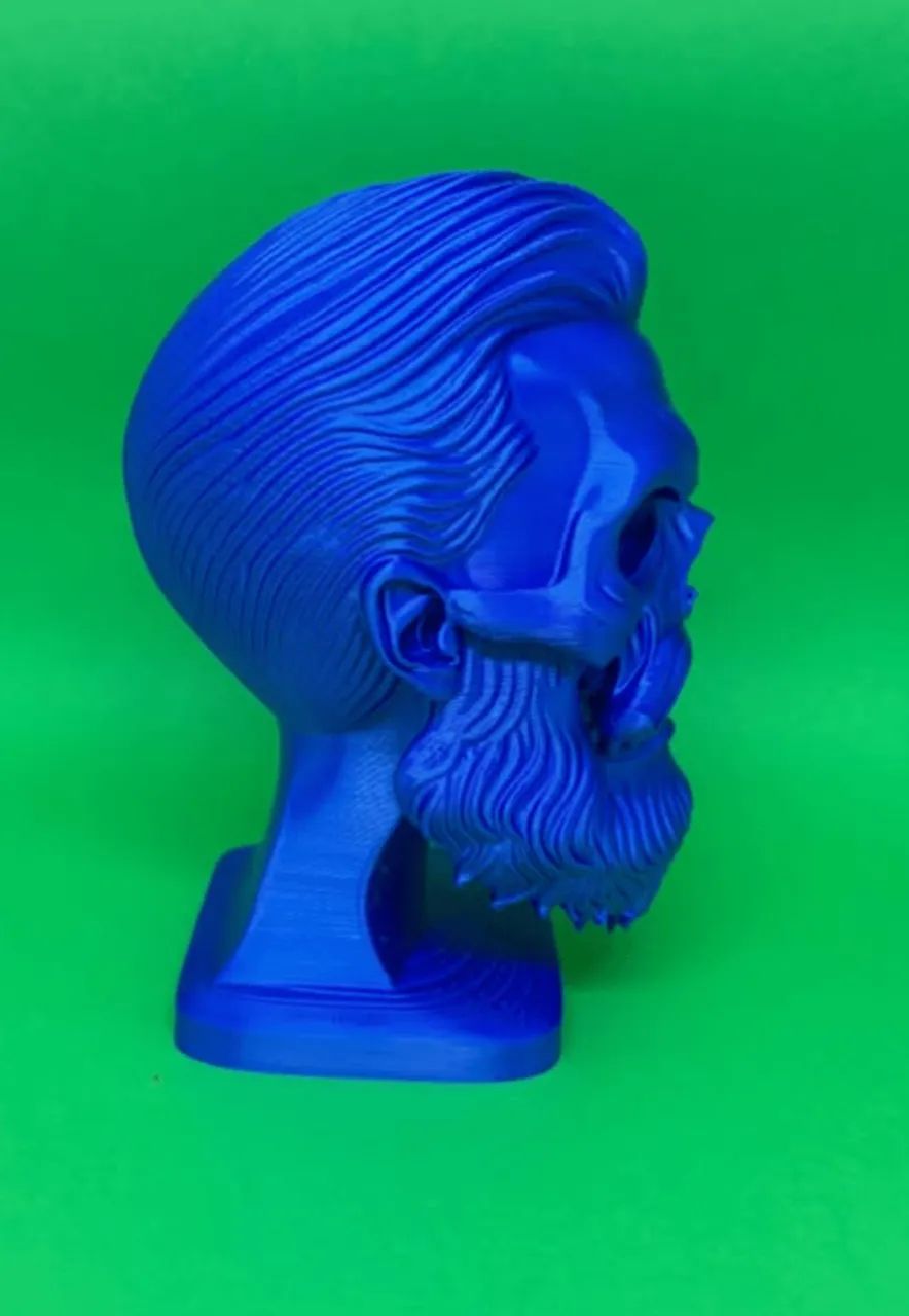 escultura caveira com barba e bigode - Foto 5