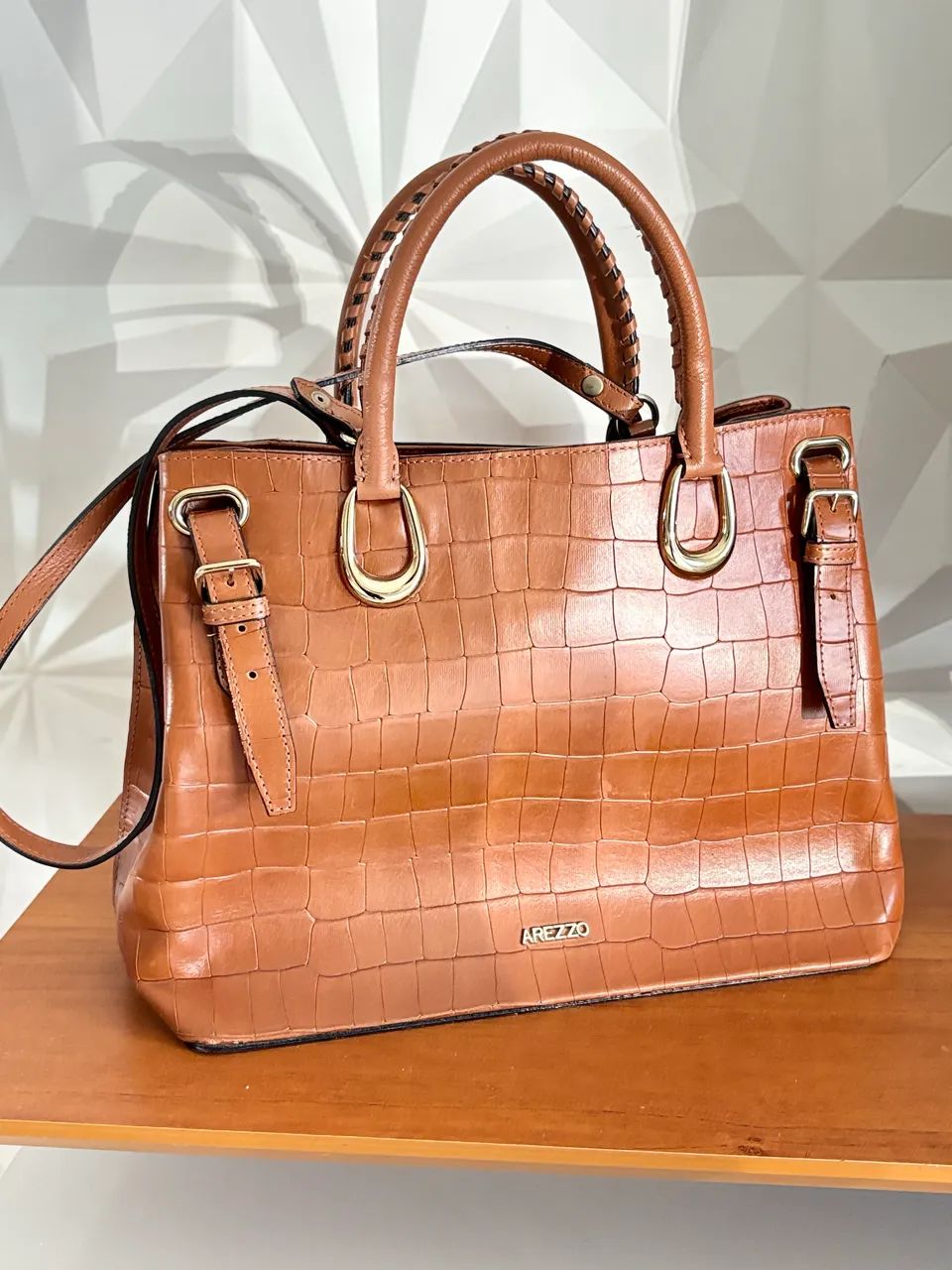 Bolsa tote Arezzo crocodilo original