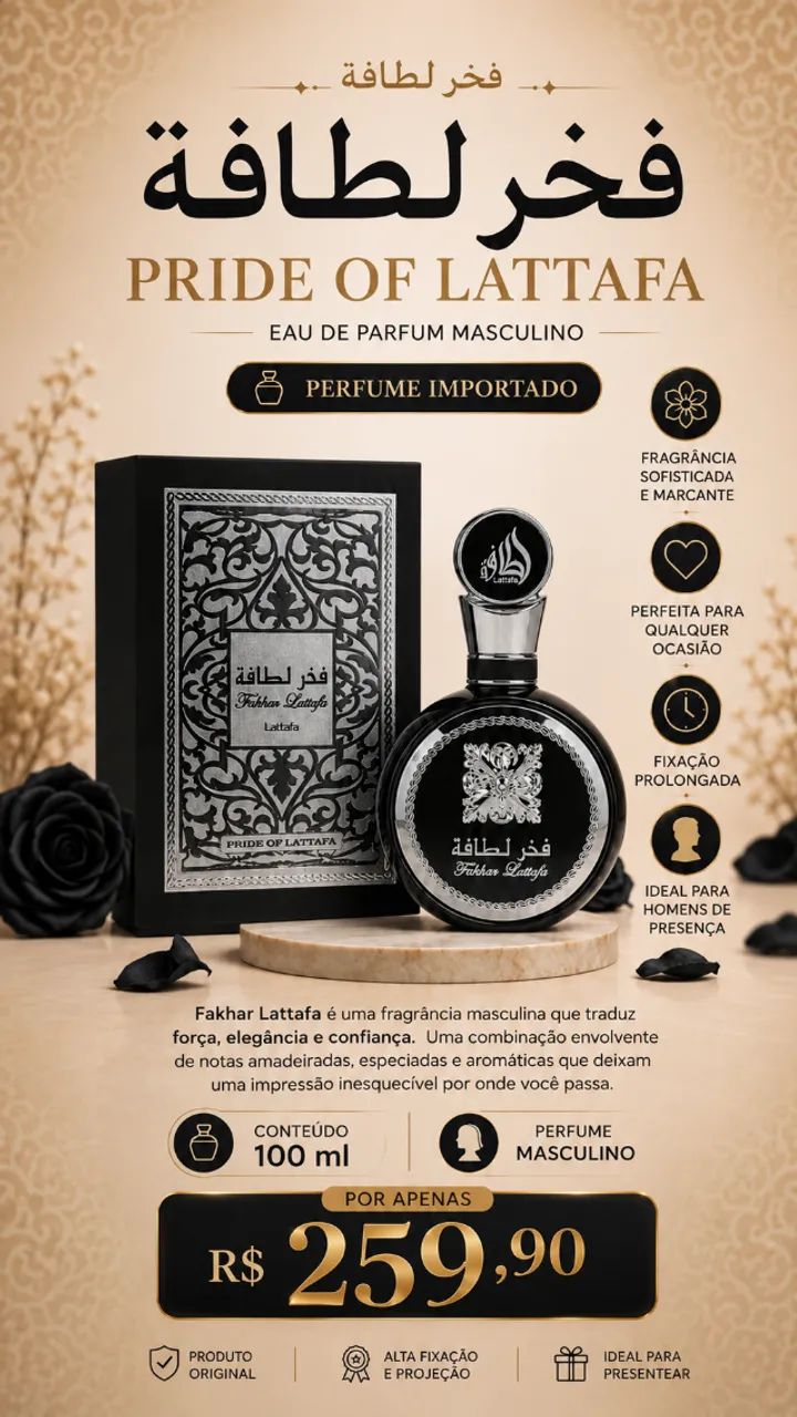 PERFUME ÁRABE FAKHAR BLACK ORIGINAL