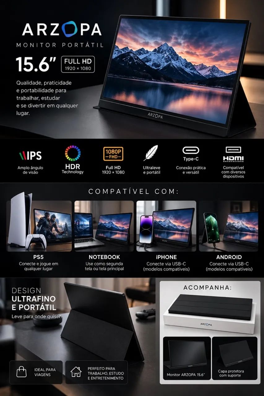 Monitor portátil ARZOPA