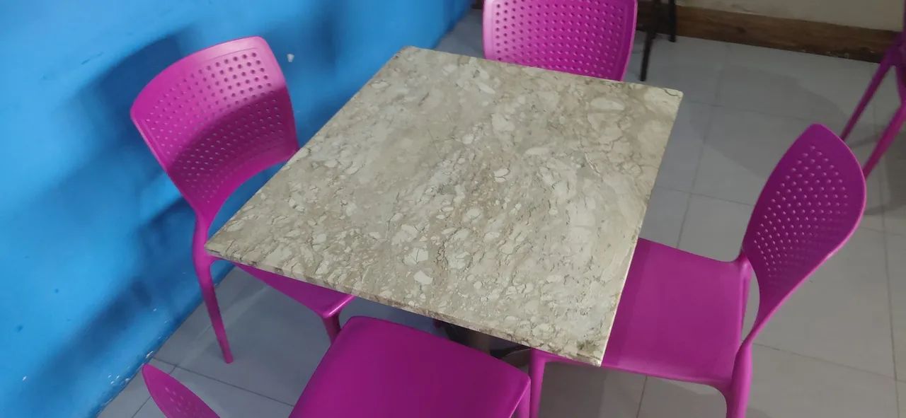Conjunto bem mesa e cadeiras  de granito  - Foto 2