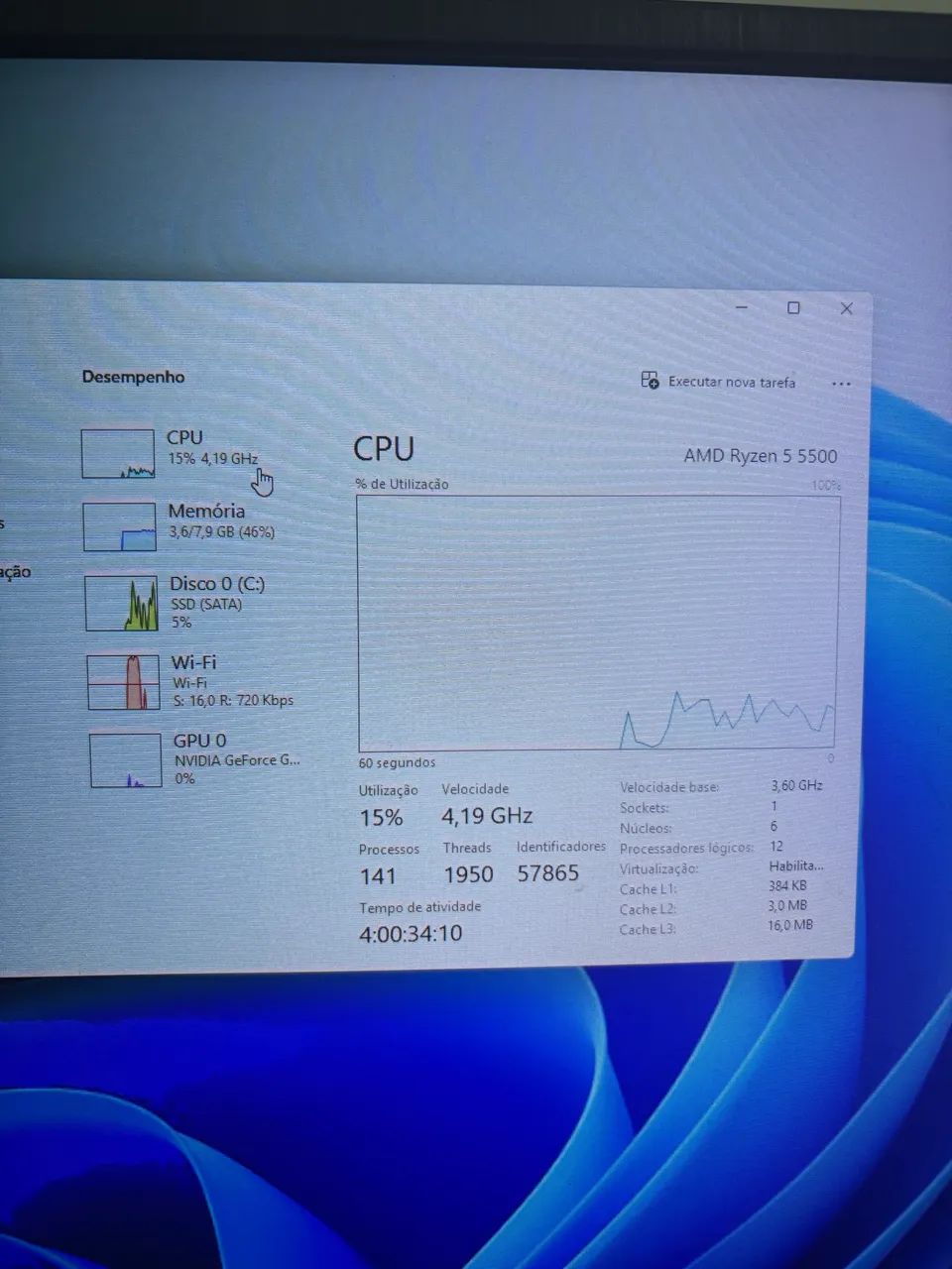 Pc gamer ryzen 5 5500 placa de vídeo gt610 8gb ram ddr4 ssd 480gb - Foto 3