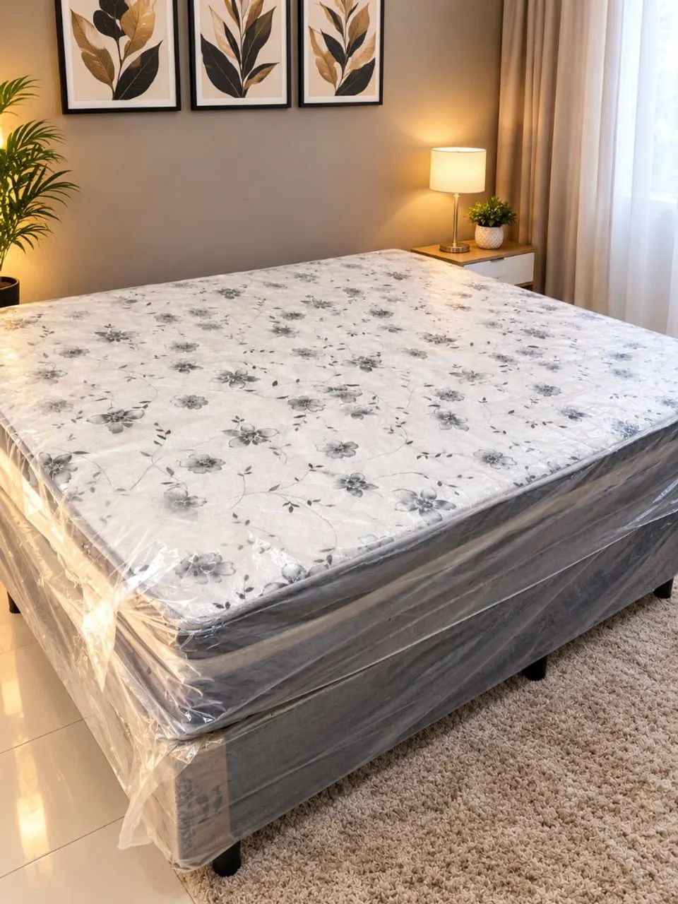 Rápido demais cama box casal e colch ão molas  - Foto 2