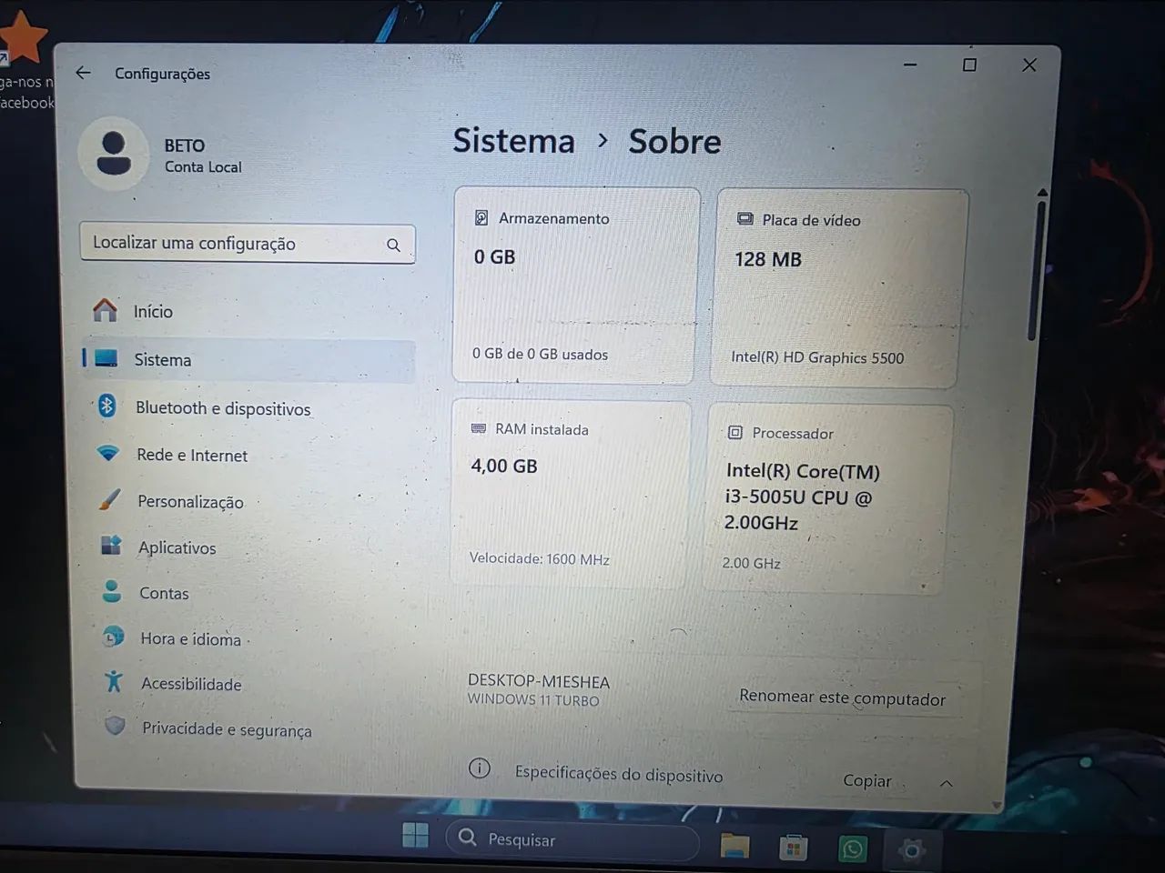 Notebook ultra ddr 4 com ssd de 256 gigas - Foto 5
