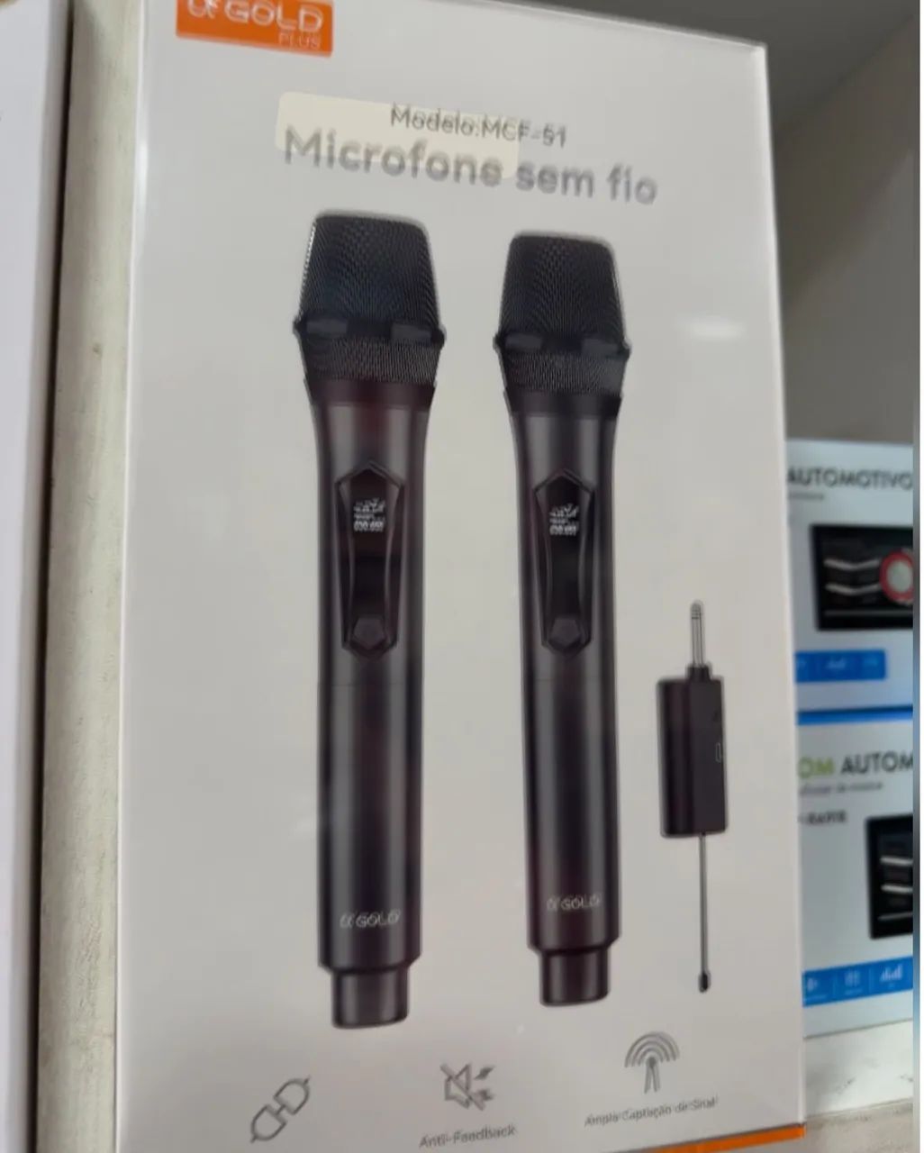 Microfone duplo sem fio profissional