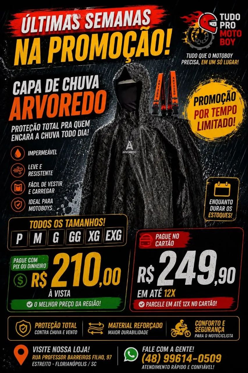 Capa de chuva arvoredo 