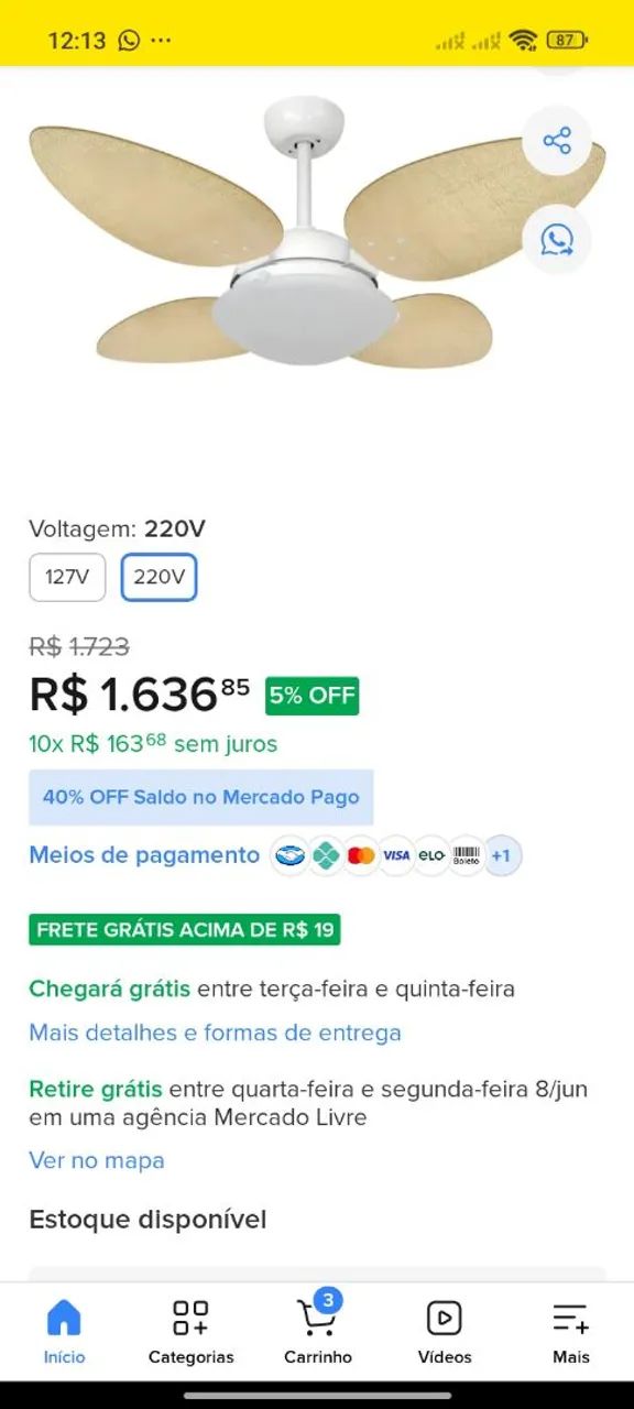 Ventilador de teto  - Foto 2