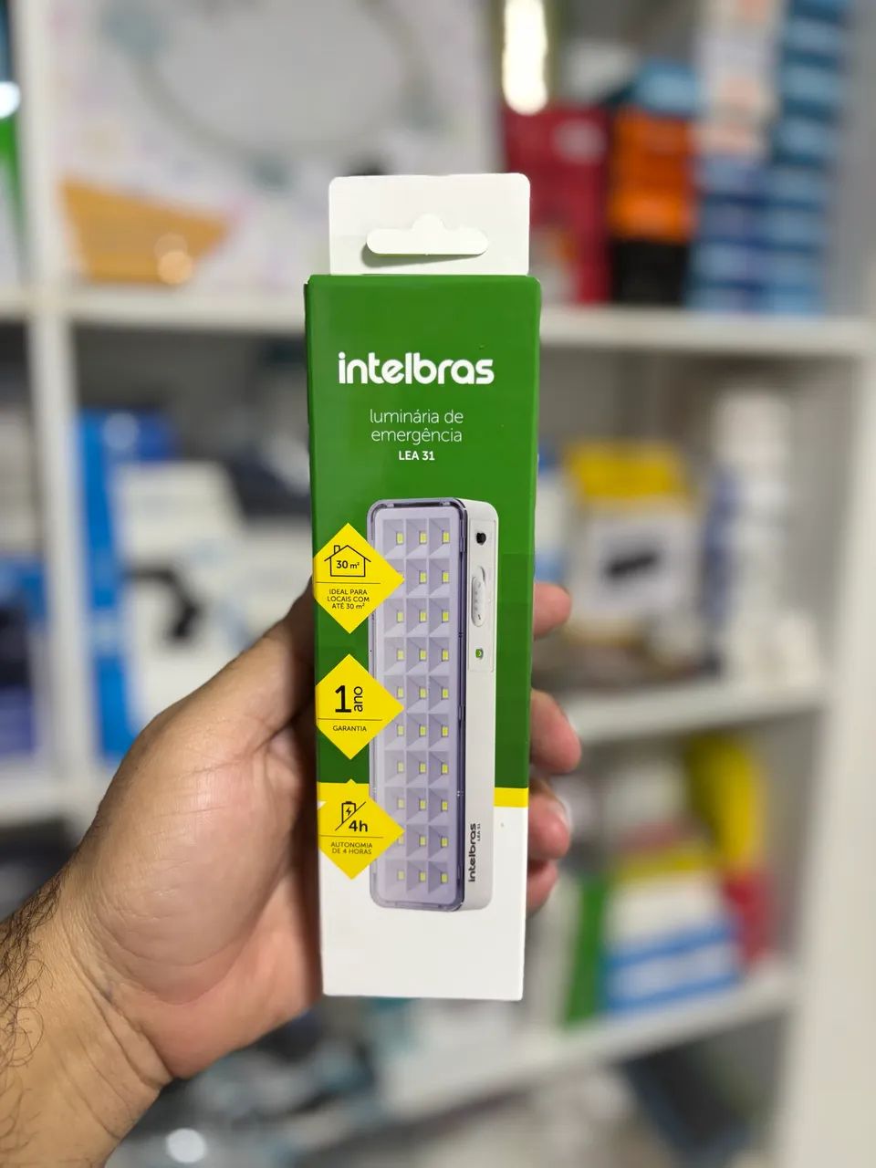 Luminária led de emergência intelbras 