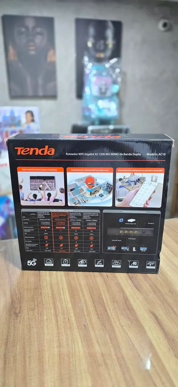 Roteador Wi-Fi Tenda AC10 Gigabit - AC1200 - Dual Band 2.4GHz e 5GHz - Foto 3