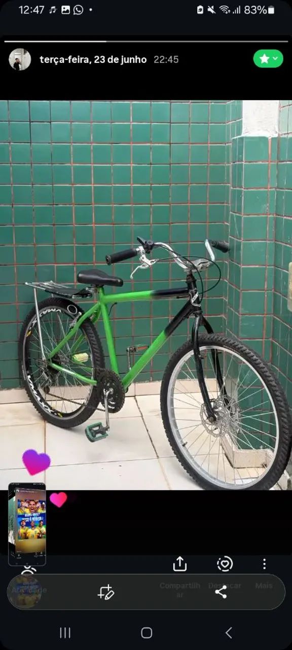 Vende -se bicicleta usada aro 26,  valor 450 para botar preço