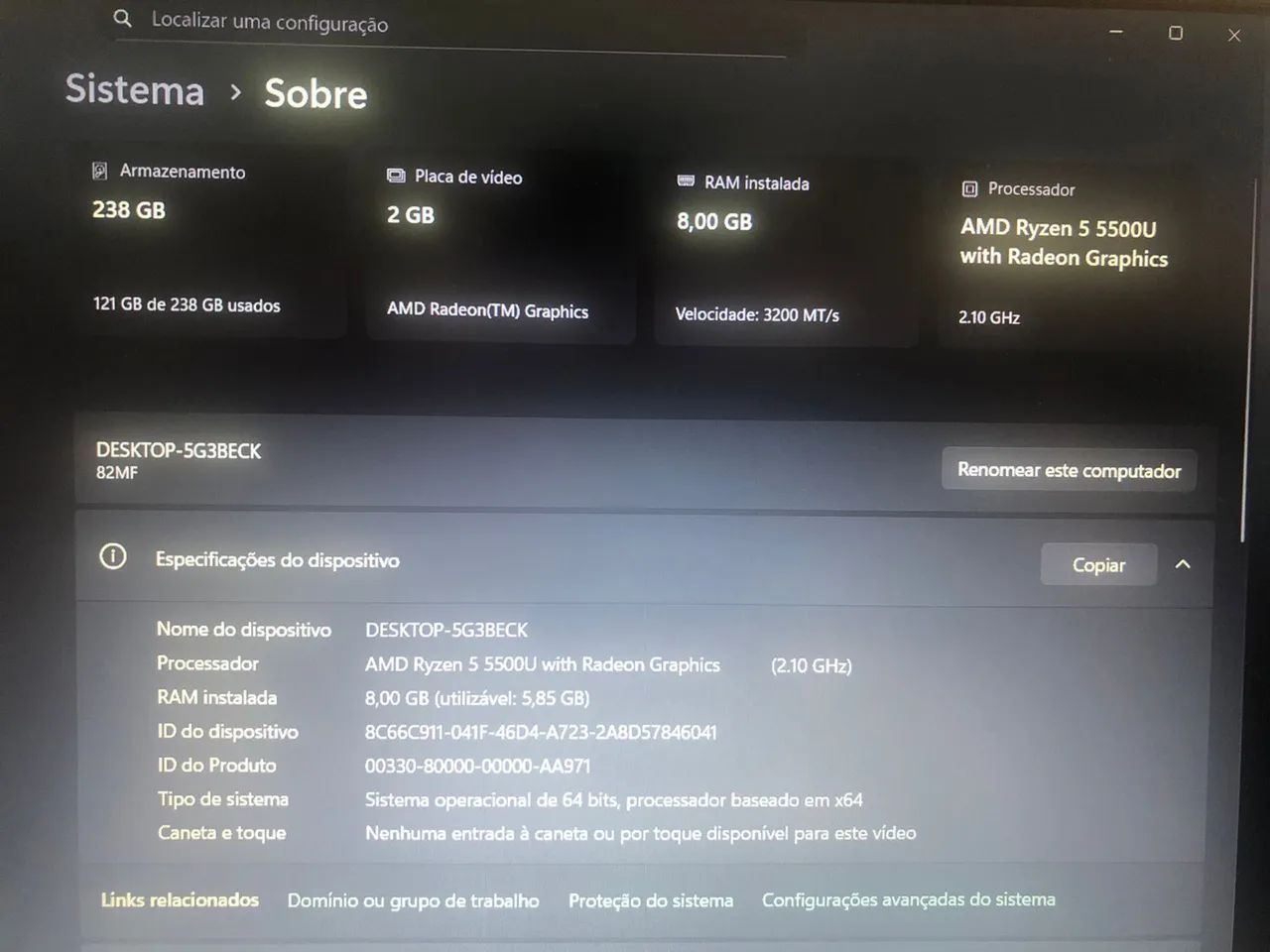 LENOVO AMD RYZEN 5 500U - Foto 5