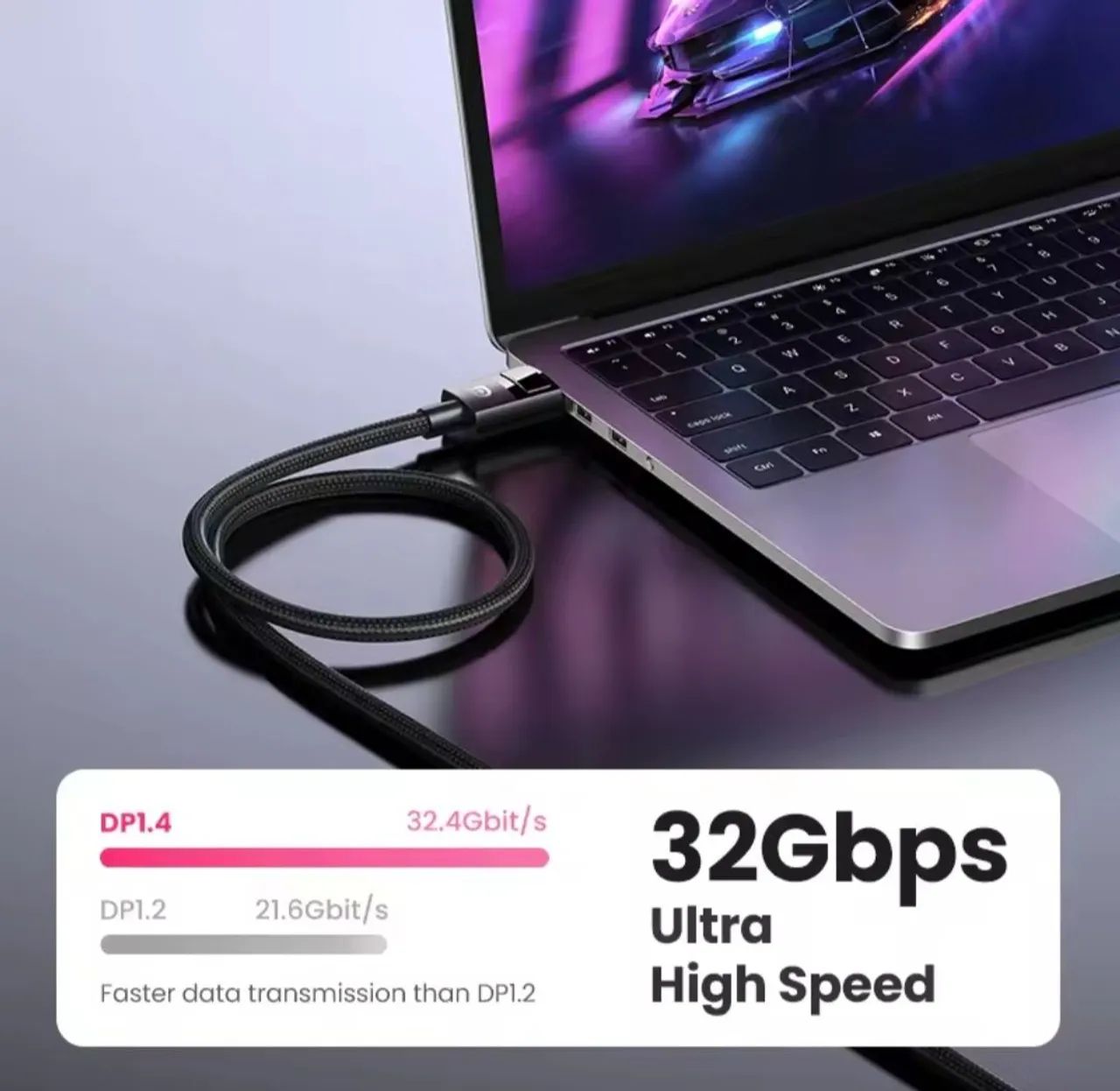 Cabo Displayport Dp 1.4 Ugreen Gamer 8k 60hz 4k 144hz Nylon 1M - Foto 5