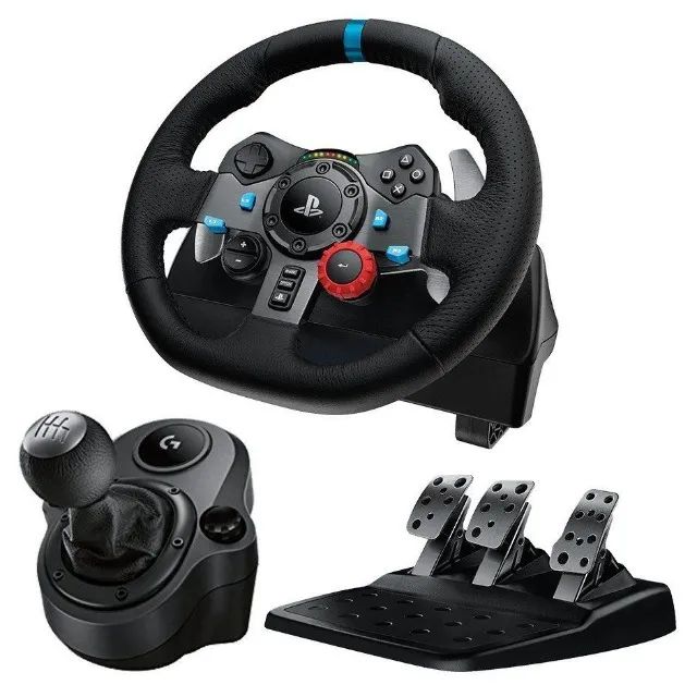 Volante Logitech G29 com Shifter, compatível com  PS3, PS4, PS5 e PC