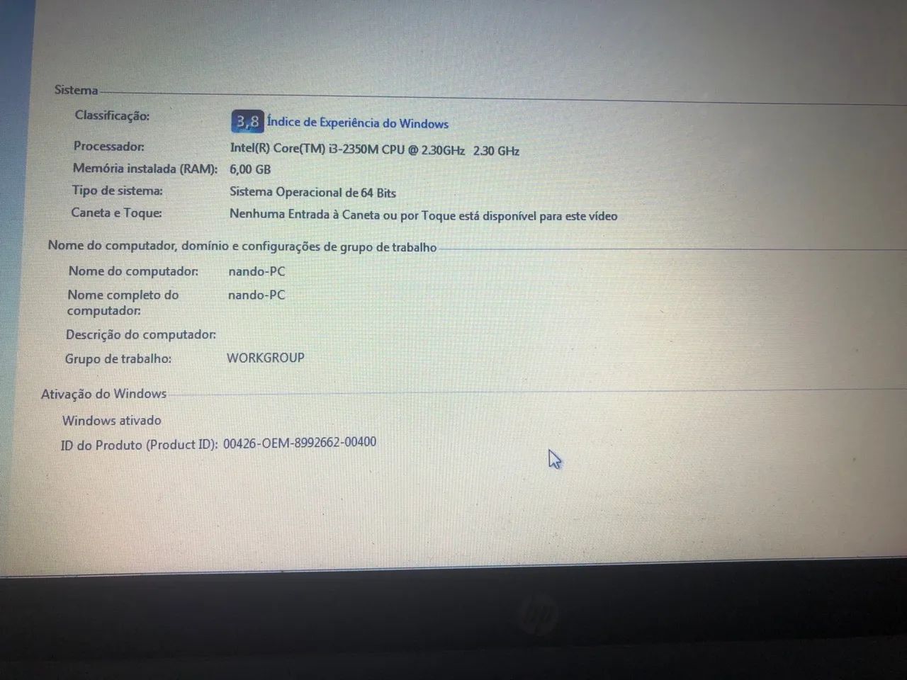Notebook HP Intel core i3 6 GB de memória  - Foto 3