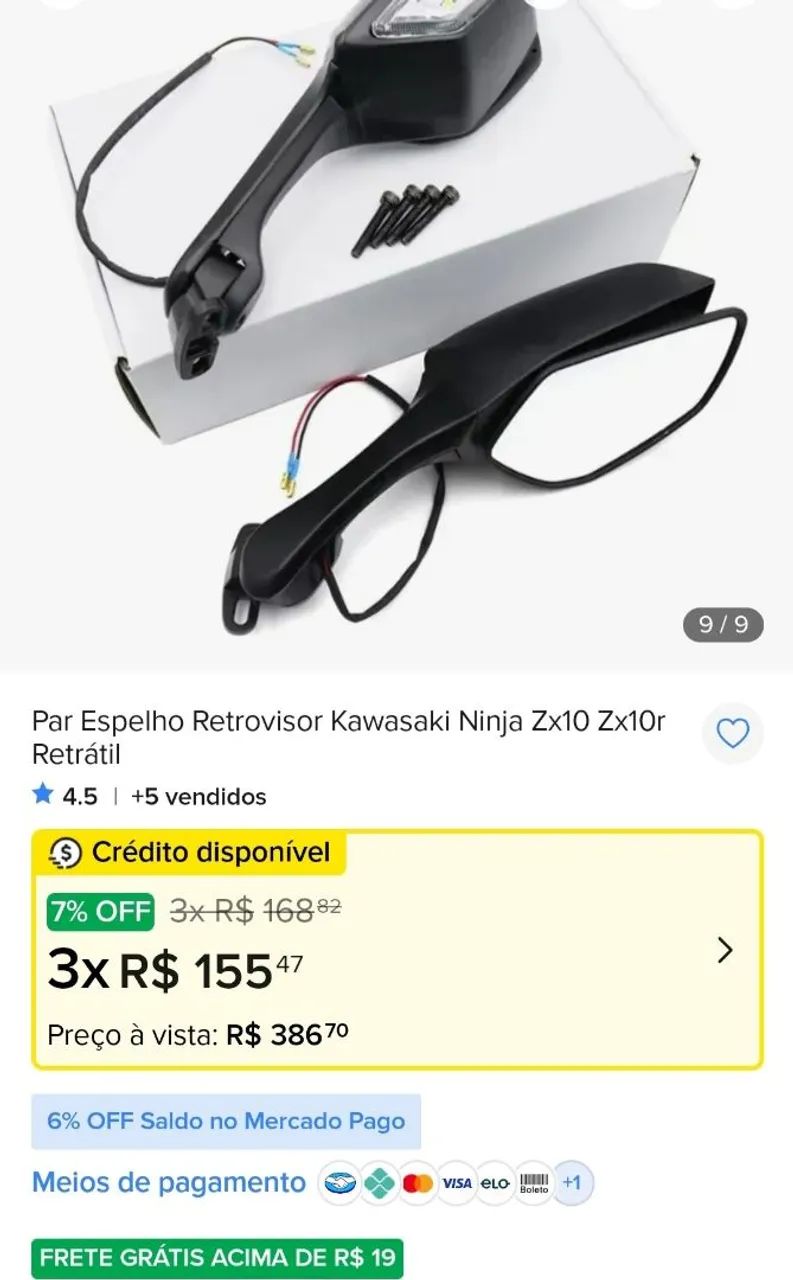 Retrovisor Zx10r - Peças para motos - Marizópolis 1532931287 | OLX