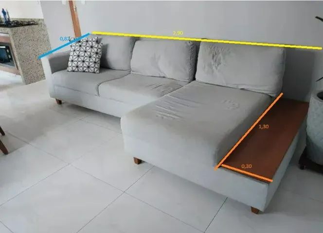 Sofá de 3 lugares com chaise - Foto 5