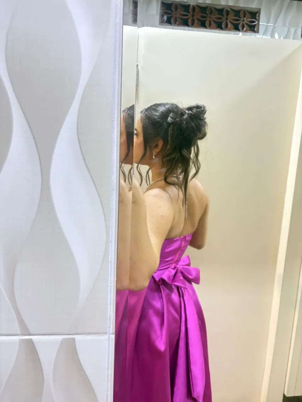 VESTIDO FÚCSIA ACETINADO  - Foto 4