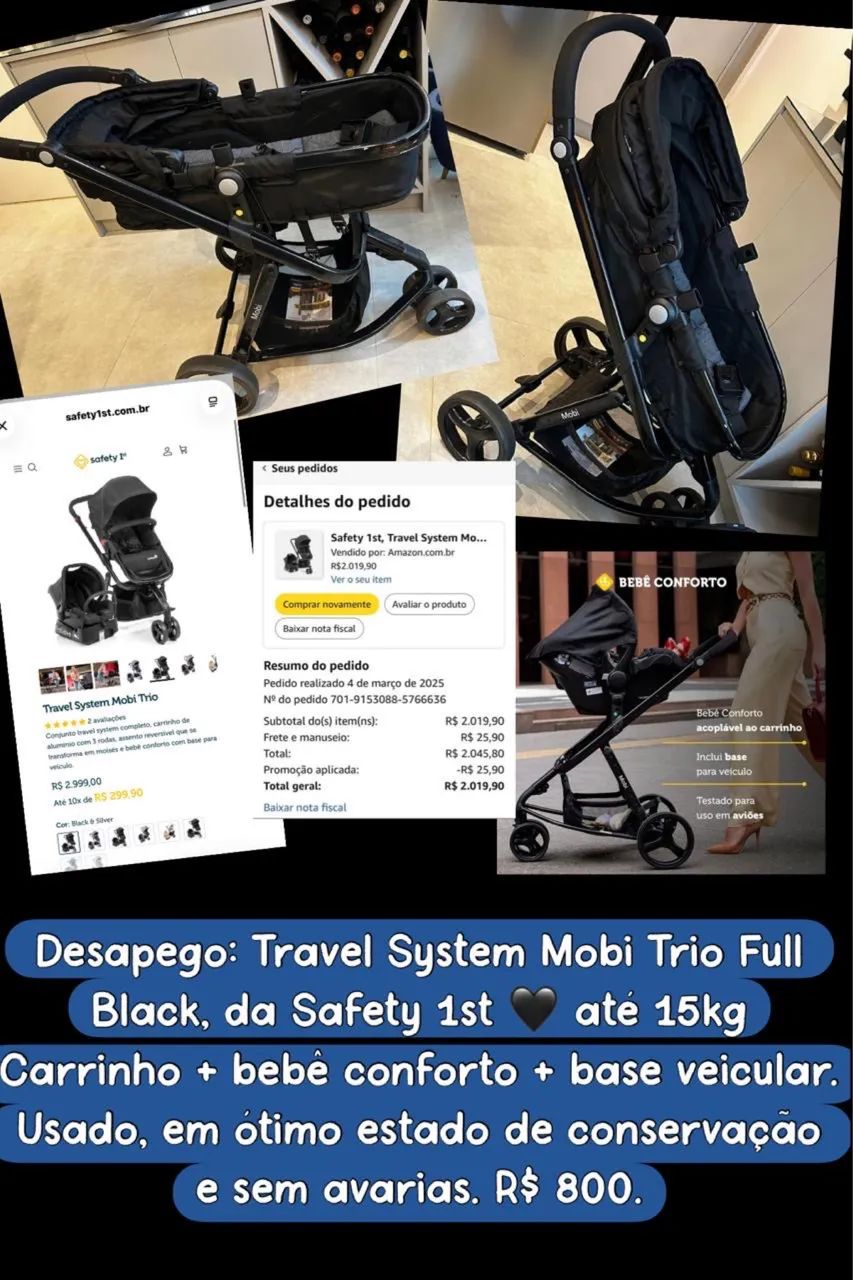 Carrinho de bebê safety 1st
