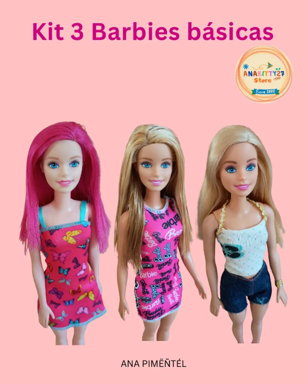 Kit de 3 Barbie Básicas - Foto 2